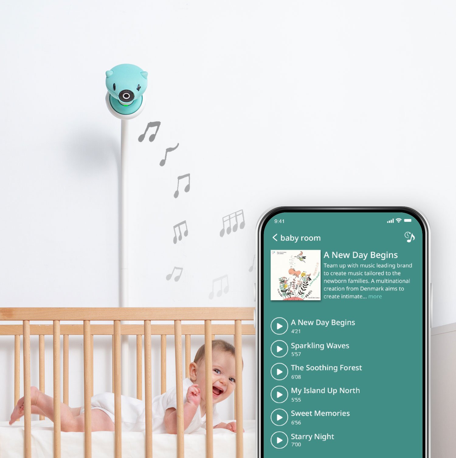 Smart Music Box to soothe a fussy baby