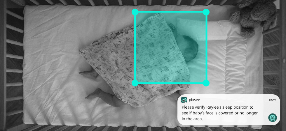 smart baby monitor that alerts face covered